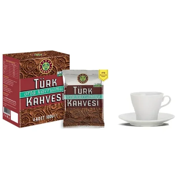 Kahve Dünyası Türk Kahvesi 4x100 G + Kutu Fincan Hediyeli - Görsel 3
