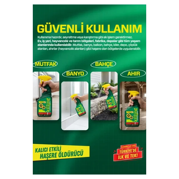Max Sprey 2'li Eko Set - Böcek İlacı 14 Haşereye Etkili, Karınca 3 Ay Kalıcı 2x500ml - Görsel 9