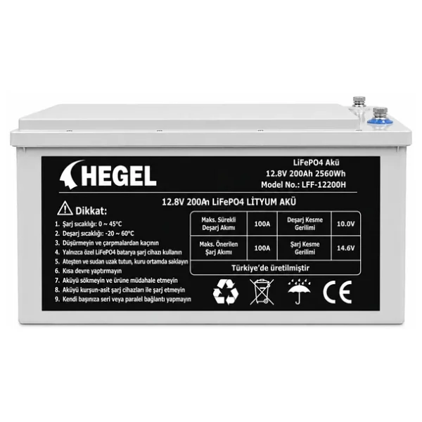 Hegel Lityum Akü 200ah Lifepo4 12.8v 2560wh - Görsel 6