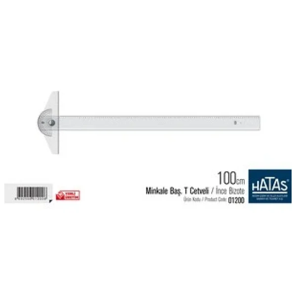 Hatas 01200 Minkale Başlı 100 Cm T Cetveli - Görsel 6