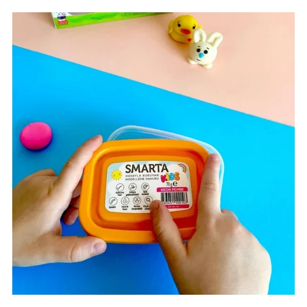 Smarta Kids 70 Gr Neon Pembe Modelleme Hamuru - Görsel 5