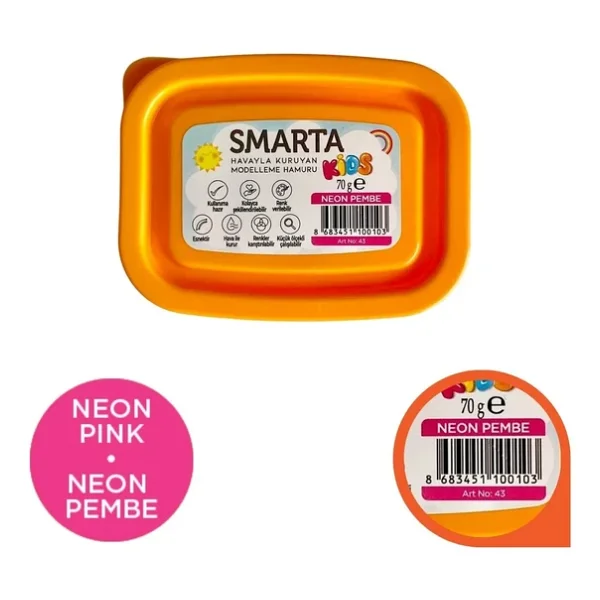 Smarta Kids 70 Gr Neon Pembe Modelleme Hamuru - Görsel 4