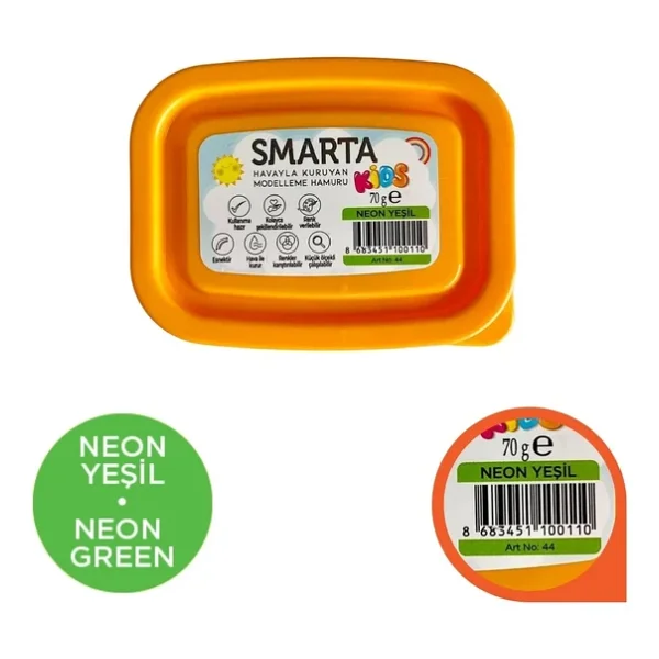 Smarta Kids 70 Gr Neon Yeşil Modelleme Hamuru - Görsel 4