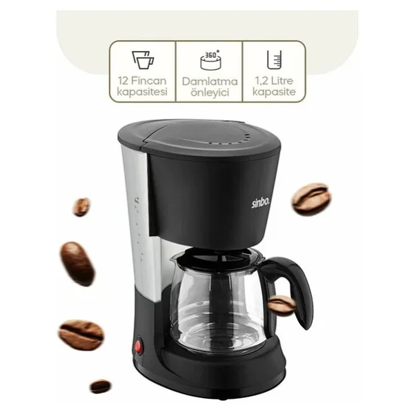 Sinbo 2'si 1 Arada Filtre Kahve Ve Çay Demleme Makinesi - 1 Lt - Renkli - Görsel 2