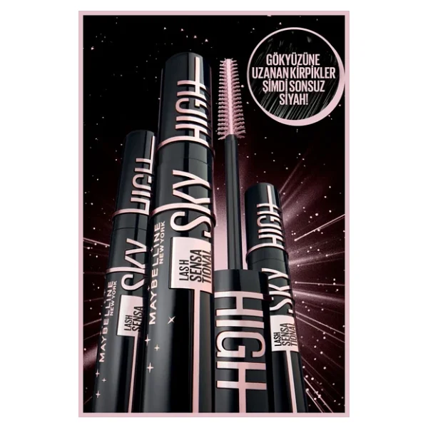 Maybelline New York Lash Sensational Sky High Cosmic Black Maskara - Görsel 5