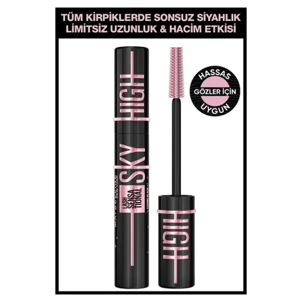 Maybelline New York Lash Sensational Sky High Cosmic Black Maskara - Görsel 3