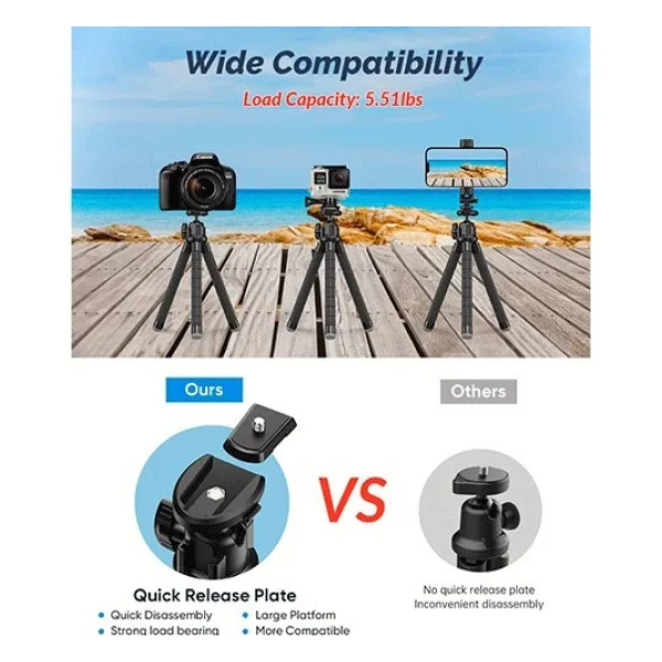 Apexel 360 Derece Dönebilen Ahtapot Tripod - Görsel 5