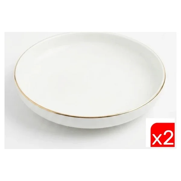 Tabak Evi Sofia Altın Yaldızlı 18.5 cm 2'li Çukur Tabak - Görsel 6