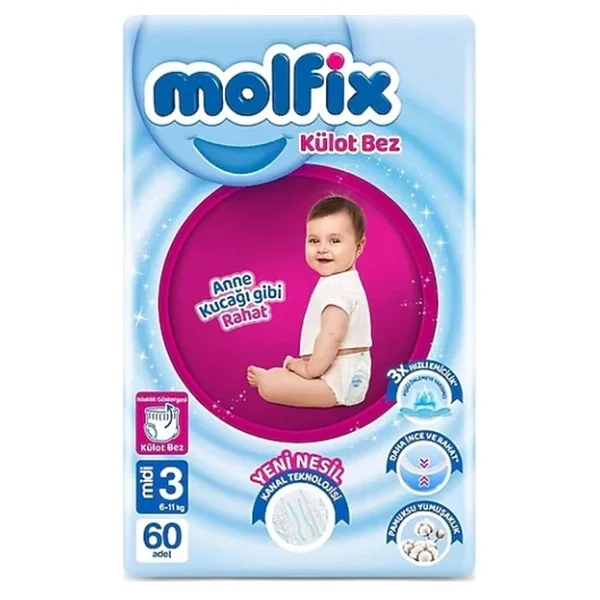 Molfix 3 Numara Midi 60'lı Külot Bez - Görsel 2