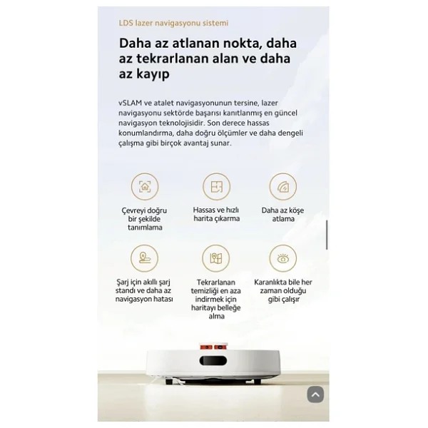 Xiaomi Robot Vacuum S20 Beyaz Akıllı Robot Süpürge - Görsel 2
