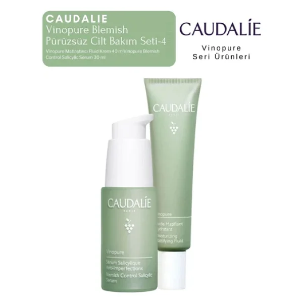 Caudalie Vinopure Blemish Serum + Krem Orijinal Boy (4) Pürüzsüz Cilt Bakım Seti - Görsel 6