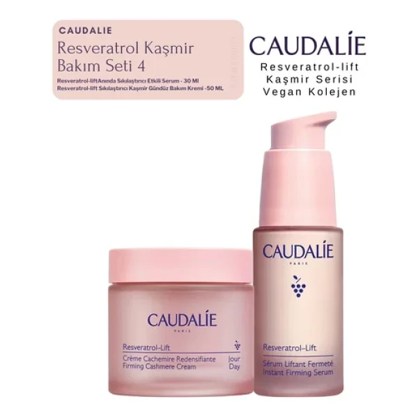 Caudalie Resveratrol Kaşmir Bakım Seti 4 Gündüz Krem - Serum Orijinal Boy Set - Görsel 4
