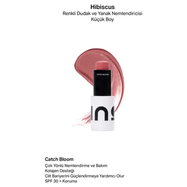 İnobeauty Hibiscus Stick Ruj & Allık 4,5gr + Nemlendirici Güneş Kremi Spf+50 01 Light + Makyaj Çantası - Görsel 5