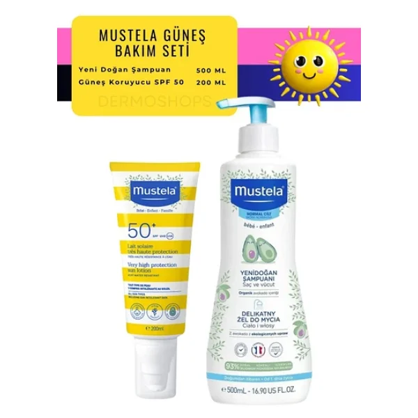Mustela Günlük Yaz Bakım Seti Orijinal Boy Şampuan & Güneş Koruyucu - Görsel 3