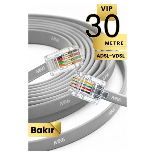 MN6 MN202F Telefon hat Kablosu 30 metre/Bakır Tel-Diş Mekan/Kutu-Modem DSL Adsl Vdsl kablosu/4'LÜ-FLAT