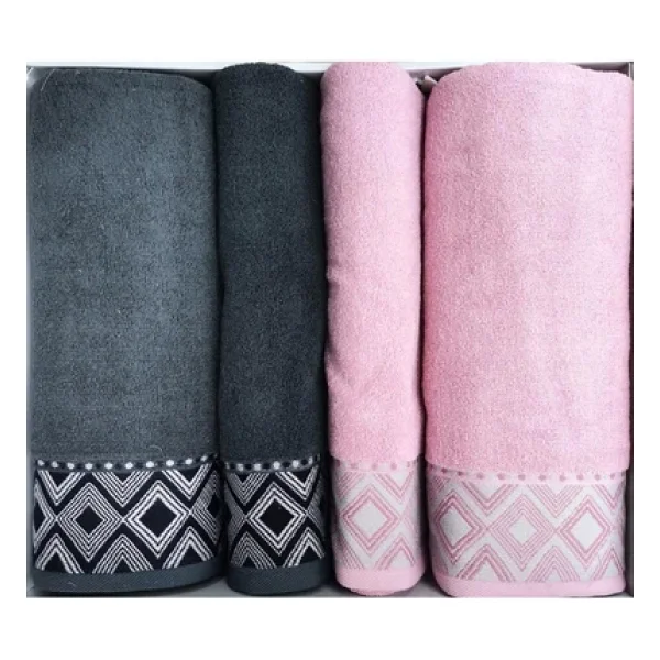 Özdilek Snazzy Best Set Antrasit-Pembe - 90 X 150 Cm - 50 X 90 Cm - Görsel 5