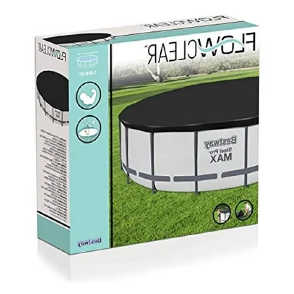 Bestway 5,49m Pvc Havuz Örtüsü 549 Cm Çapındaki Yuvarlak Yer Üstü Havuzlar İçin 555 Cm Çap - Görsel 6