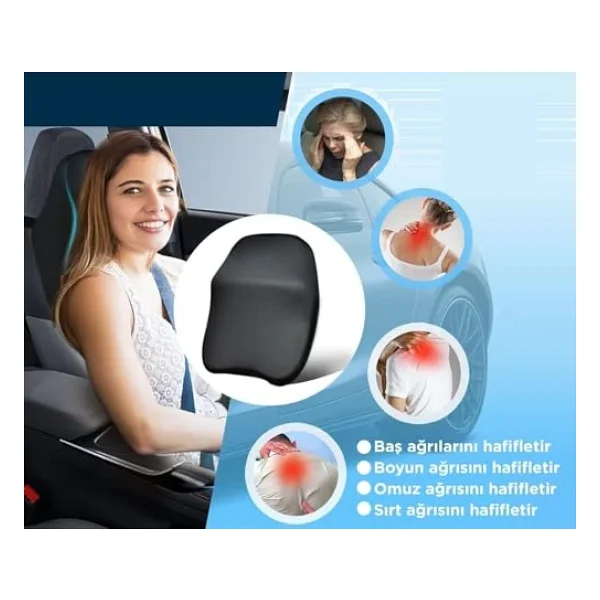 Pillowart Visko Araba Boyun Yastığı, Ortopedik, Oto, Seyahat Yastığı - Görsel 2