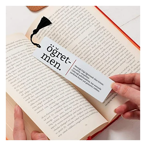 Hediyesepeti Öğretmen Kelime Anlamlı Kitap Ayracı 13.5 Cm X 4 Cm Metal Malzeme - Görsel 8