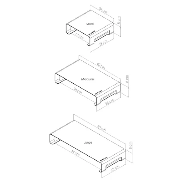 Prexua Riser Masaüstü Monitör Standı - Monitör Yükseltici - Siyah - Medium - Görsel 5