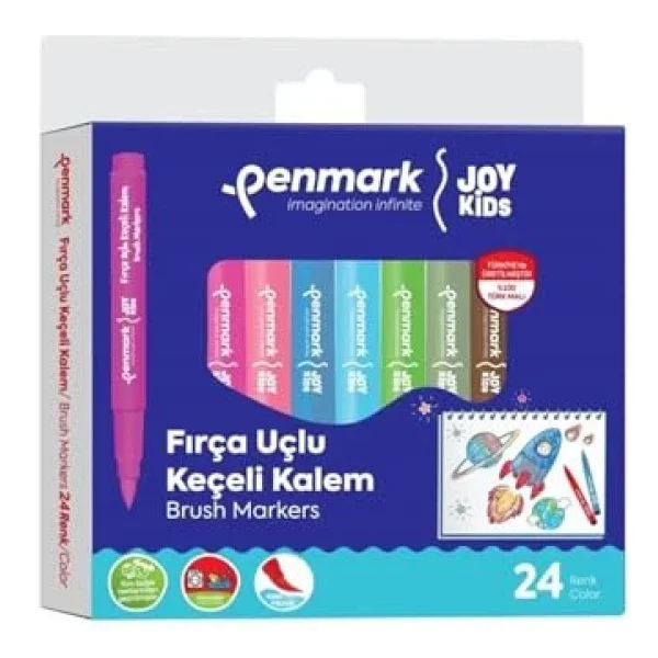 Penmark Süper Yıkanabilir 24'lü Fırça Uçlu Keçeli Kalem Seti - Görsel 5
