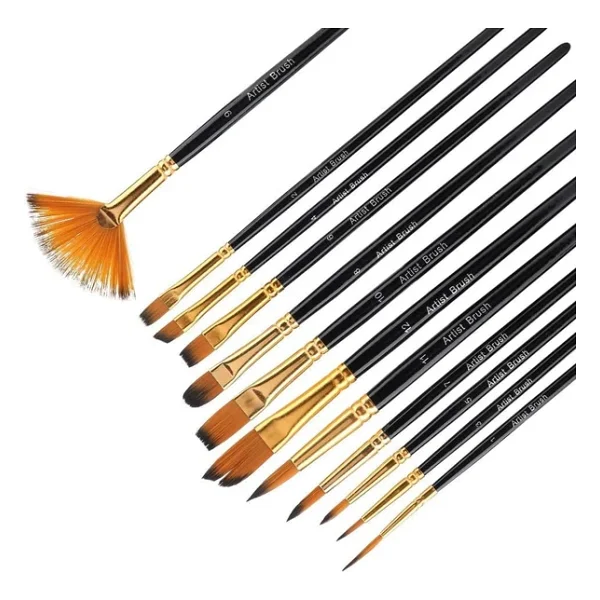 Hannah Ressam Sanat Malzemeleri Seti 12'li Fırça Seti + 5'li Metal Spatula Akrilik, Suluboya, Yağlıboya İçin Profesyonel Sanat Malzemesi Sanatçı, Öğrenci, Hobi Kullanımı - Görsel 8