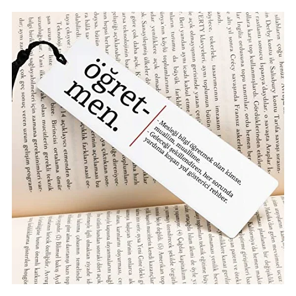 Hediyesepeti Öğretmen Kelime Anlamlı Kitap Ayracı 13.5 Cm X 4 Cm Metal Malzeme - Görsel 9