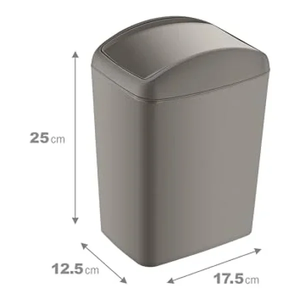 Smartware Soft Çöp Kutusu Döner Kapak 5 LT BEJ - Görsel 2