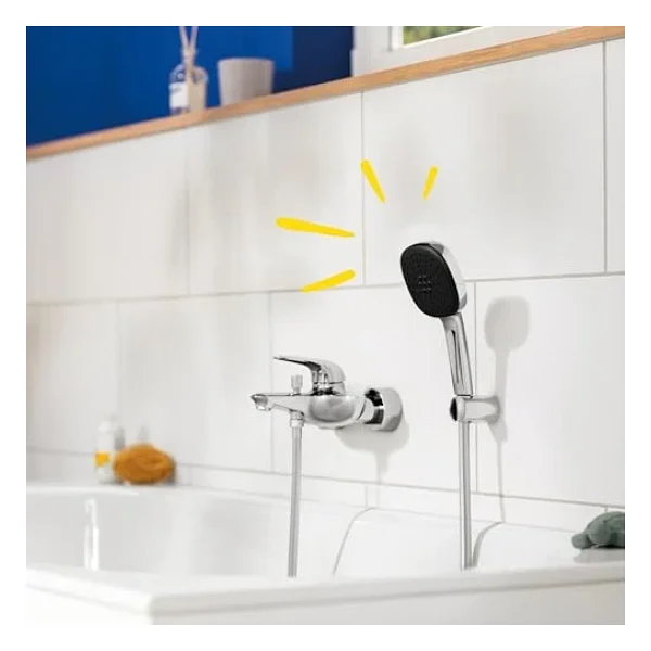 Grohe Vitalio Comfort 110 El Duşu Seti, 110mm Kare 2 Akışlı El Duşu, Duş Başlığı Tutucu, 1750mm Duş Hortumu, Duş Başlığı Seti, Krom, 26399001 - Görsel 3