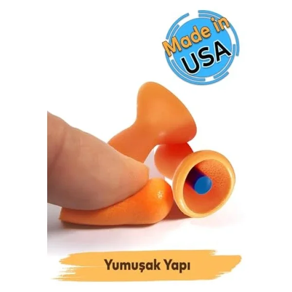 (5 Adet) Kulak Tıkacı 26 Db Yıkanabilir İpli Tıkaç Gürültü Ses Önleyici Yüzme Su Kaçma Kulak Koruyucu - Görsel 2