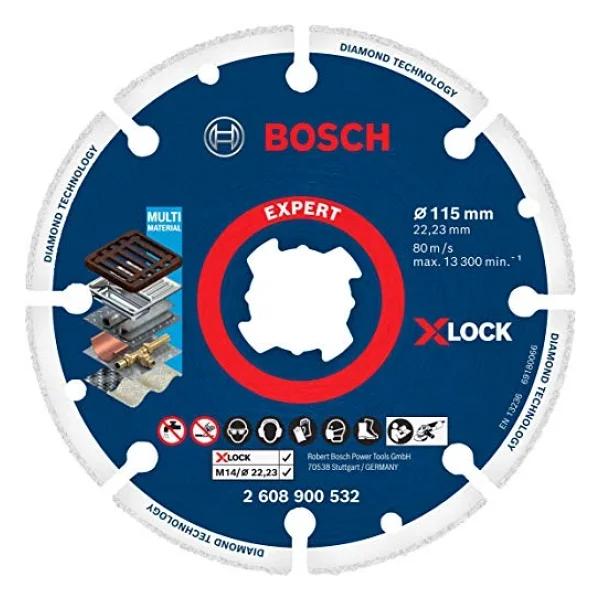 Bosch 1x Expert Diamond Metal Wheel X-Lock Kesme Diski 115 Mm (Dökme Demir, Paslanmaz Çelik, Çelik, Demir İçermeyen Metalle, Ø 115 Mm, Aksesuar Küçük Avuç Taşlama Makinesi) - Görsel 8