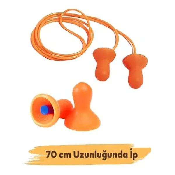 (5 Adet) Kulak Tıkacı 26 Db Yıkanabilir İpli Tıkaç Gürültü Ses Önleyici Yüzme Su Kaçma Kulak Koruyucu - Görsel 3