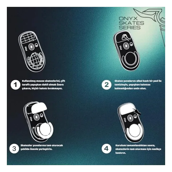 Klasse Onyx Mouse Skate (Logitech G Pro Wireless İle Uyumlu Skatez) - Görsel 5