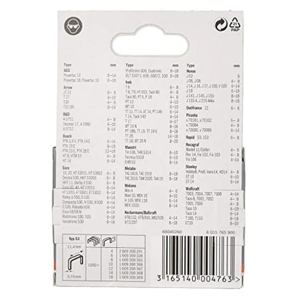 Bosch Zımba Teli, Gri, 11.4x0.74x8 Mm, 1000 Adet - Görsel 3