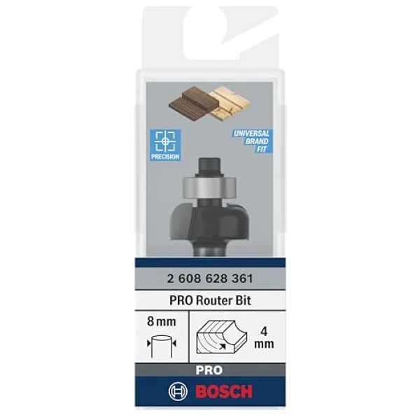 Bosch 2 608 Aksesuarı 628 361 Profil Freze E 8 Mm, R1 4 Mm, D 20,7 Mm, L9 Mm, G 53 Mm - Görsel 4
