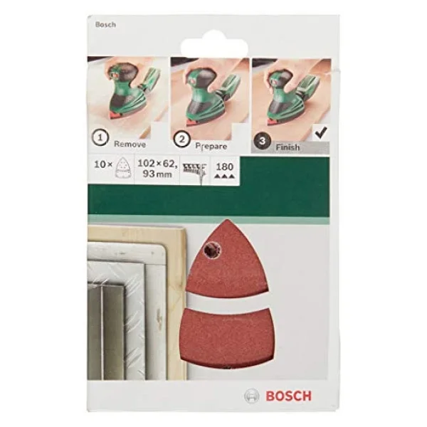 Bosch - Multi Zımpara Kağıdı 10'lu, 102 X 62/93 Mm 180 Kum 11 Delik - Görsel 6