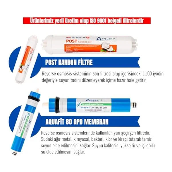 Aquafit Kapalı Kasa Su Arıtma Cihazı İki Tarafı Çubuklu 5'li Filtre Seti - Görsel 5