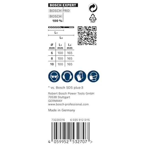 Bosch Professional 3 Parça Expert Sds Plus-7x Kırıcı Delici Delme Uçları (Yumuşak Taş, Sert Taş, Beton, Donatılı Beton, Beton Bina Bloku, Ø 6-10 Mm, Aksesuar Kırıcı Delici) - Görsel 4