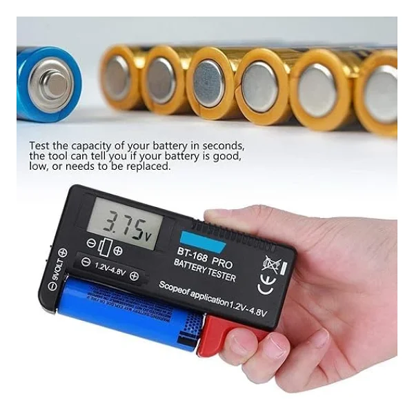 Sanec BT-168 Ekranlı Pil Voltaj Kapasite Test Cihazı 1.2v-4.8v Ve 9v - Görsel 6
