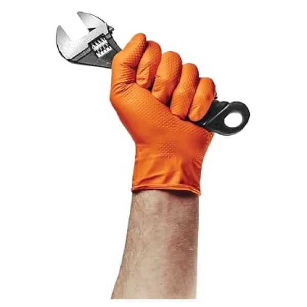 Dolphin Powergrip Turuncu Nitril Eldiven M Beden - Görsel 2