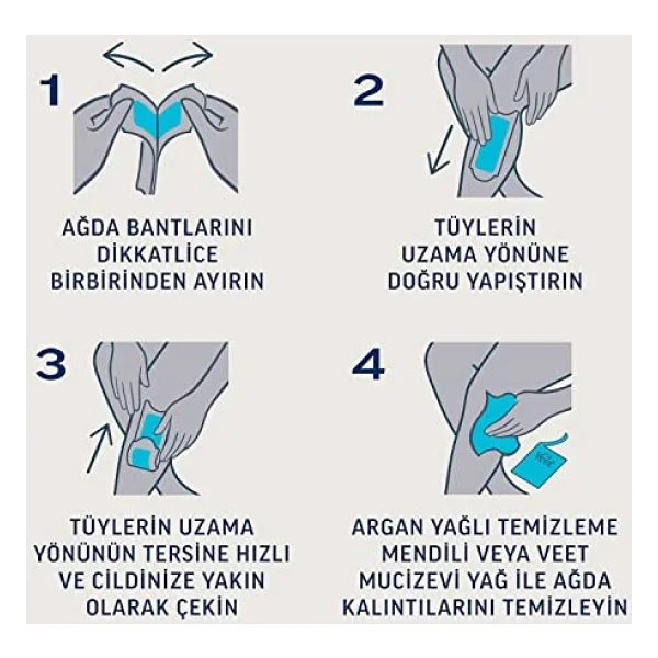 Veet Professional Hassas Ciltler İçin Bacak Ve Vücut Bölgesi 40'lı Sir Ağda Bandı - Görsel 9