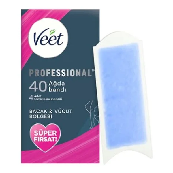 Veet Professional Hassas Ciltler İçin Bacak Ve Vücut Bölgesi 40'lı Sir Ağda Bandı - Görsel 4