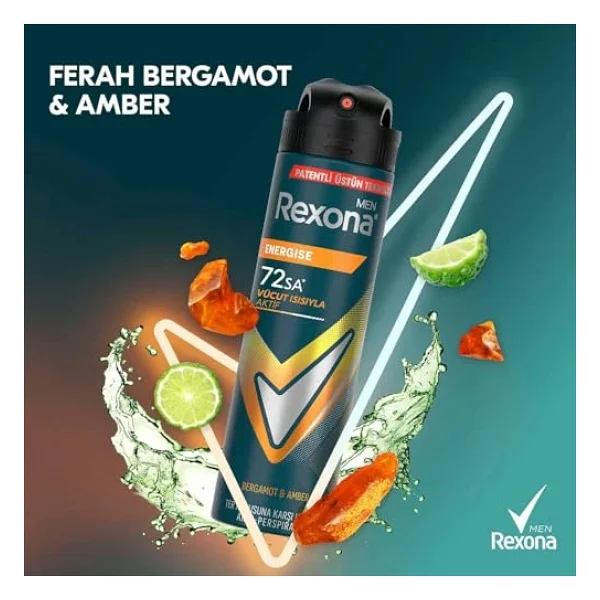 Rexona Men Erkek Energise Aeresol Deodorant 150 Ml - Görsel 6