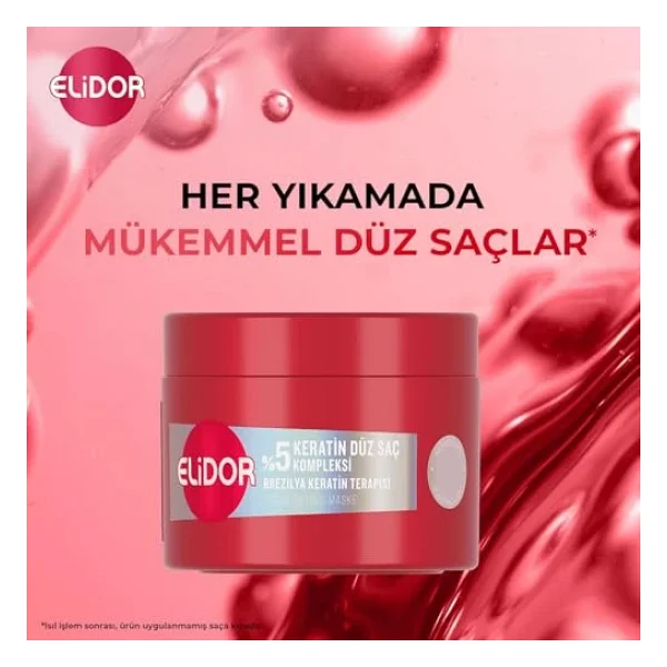 Elidor Saç Bakım Maskesi Yoğun Onarıcı Brezilya Keratin Terapisi 220 Mililitre - Görsel 4
