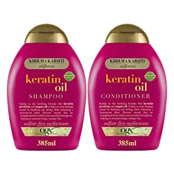 Ogx Kırılma Karşıtı Keratin Oil Sülfatsız Şampuan 385 Ml + Saç Kremi 385 Ml - Görsel 6