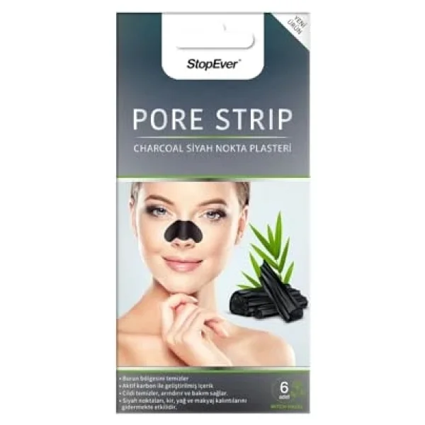Stopever Charcoal Pore Strip Kömürlü 6'lı 2 Adet Siyah Nokta Burun Plasteri - Görsel 8