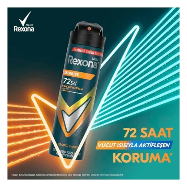 Rexona Men Erkek Energise Aeresol Deodorant 150 Ml - Görsel 3
