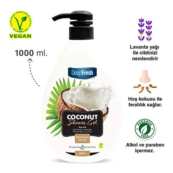 Deep Fresh Hindistan Cevizi 1000 Ml Duş Jeli - Görsel 4