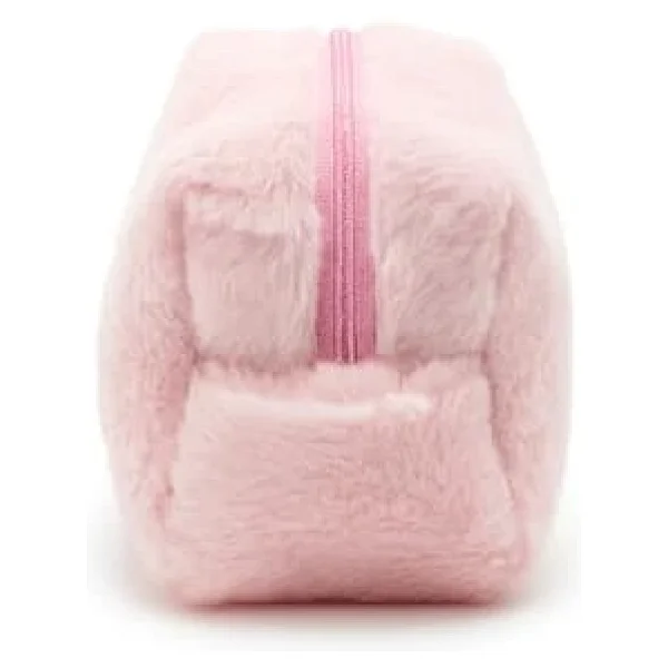 Peluş Yumuşacık Makyaj Çantası - Kozmetik Organizeri Pembe - Görsel 5