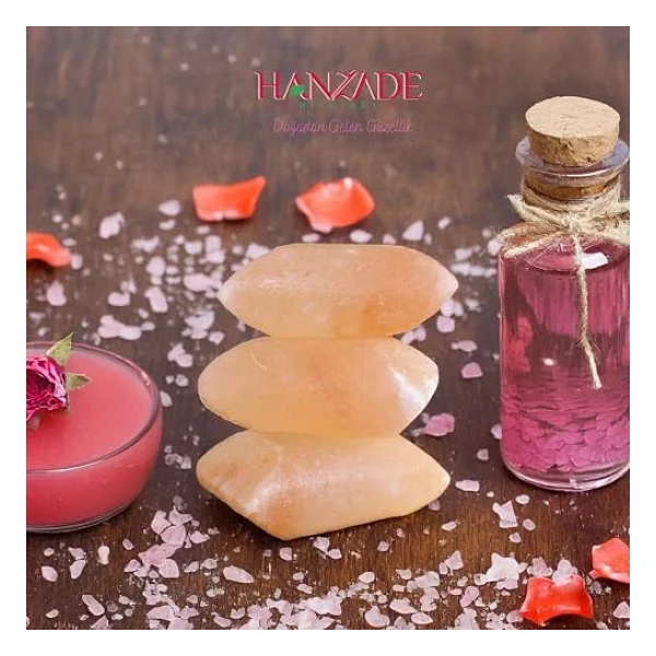 Hanzade Bitkisel Himalaya Tuz Sabunu 300-350 Gr X 2 Adet Zengin Mineralli Doğal Saf Pembe Himalaya Kaya Tuzu Sabunu Doğal Peeling - Görsel 8
